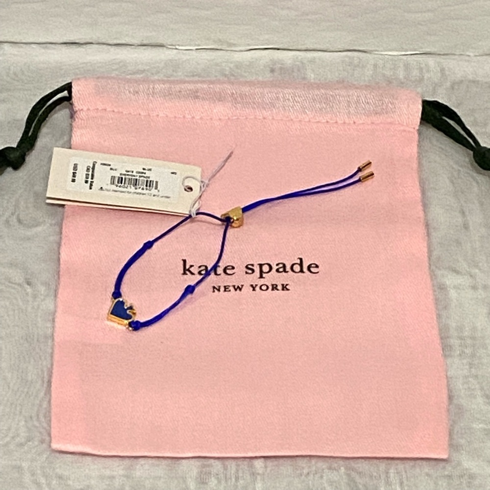Kate Spade blue everyday spade enamel slider bracelet.